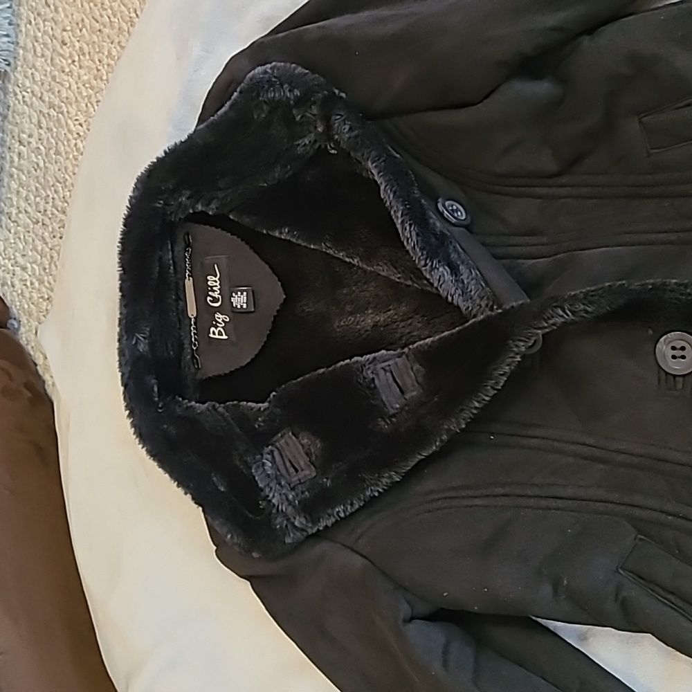 Long Black Polyester Coat - image 2